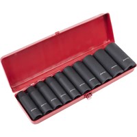 Sealey 11 Piece 1/2" Drive Deep Hexagon Impact Socket Set Sealey 11 Piece 1/2" Drive Deep Hexagon Impact Socket Set