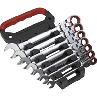 Sealey 7 Piece Flexi Head Ratchet Combination Spanner Set Sealey 7 Piece Flexi Head Ratchet Combination Spanner Set