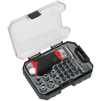 Sealey 24 Piece Stubby Ratchet Screwdriver Bit and Socket Set Sealey 24 Piece Stubby Ratchet Screwdriver Bit and Socket Set