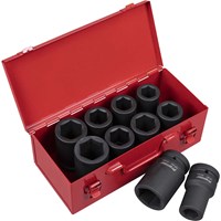 Sealey 10 Piece 1" Drive Deep Hexagon Impact Socket Set Metric and Imperial Sealey 10 Piece 1" Drive Deep Hexagon Impact Socket Set Metric and Imperial