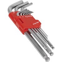 Sealey 9 Piece Long Ball Ended Hexagon Allen Key Set Metric