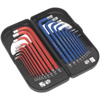 Sealey 18 Piece Anti Slip Long Torx and Hexagon Allen Key Set