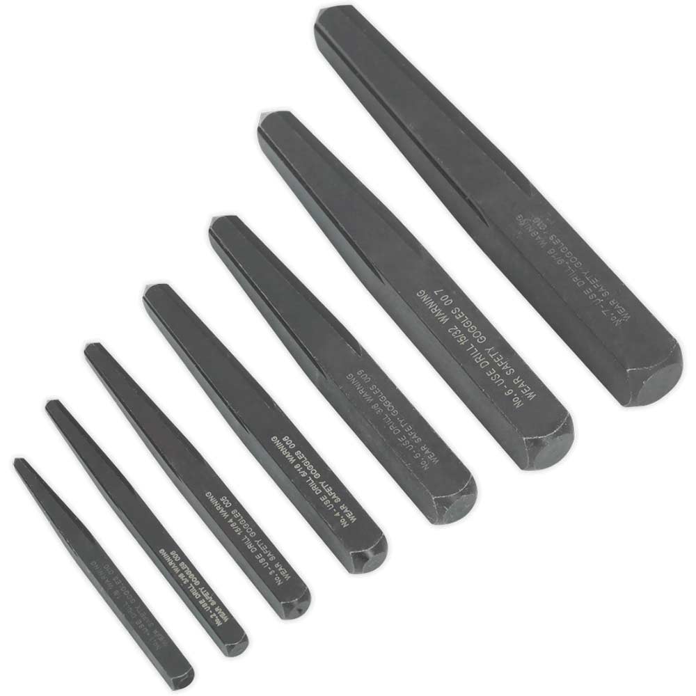 Sealey Screw Extractor Square Type Set Pack Of Size 7