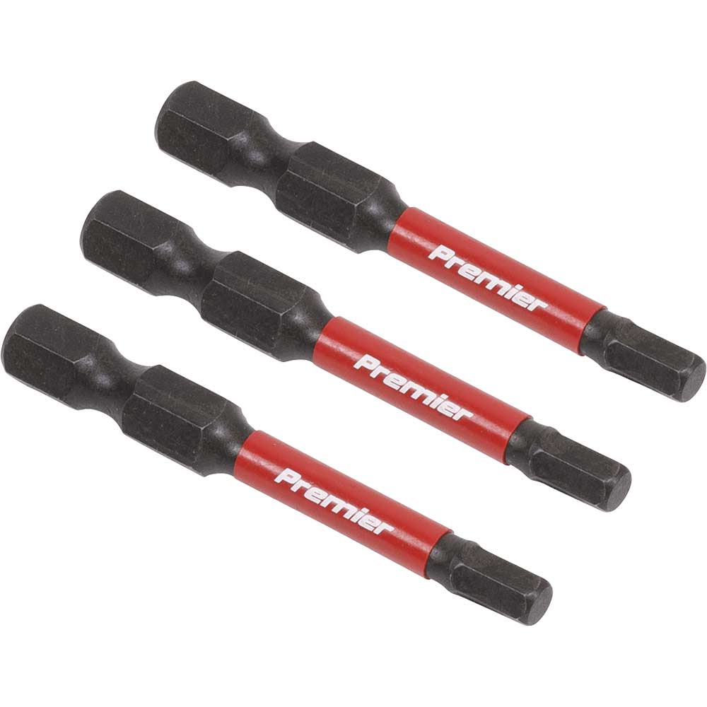 Sealey Impact Power Tool Hexagon Screwdriver Bits Hex 4Mm 50Mm Pack Of Size 3
