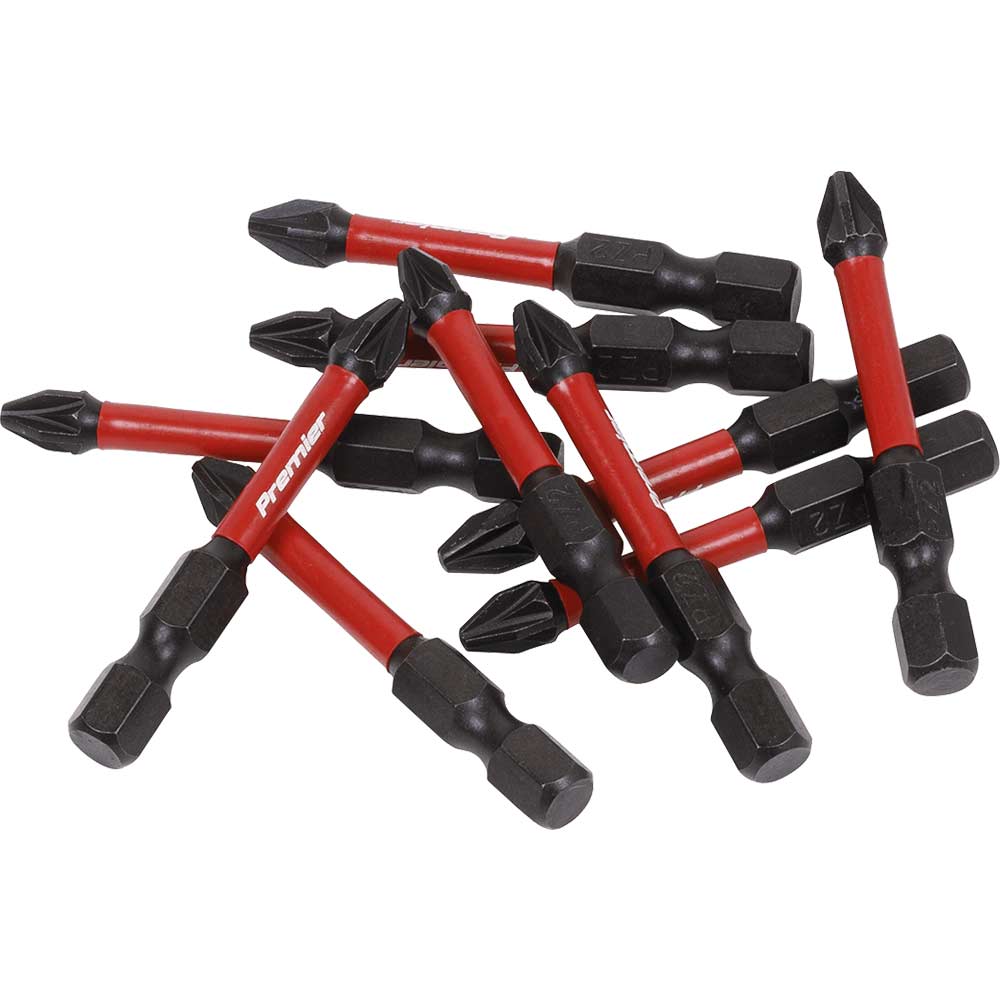 Sealey Impact Power Tool Pozi Screwdriver Bits Pz2 50Mm Pack Of Size 10