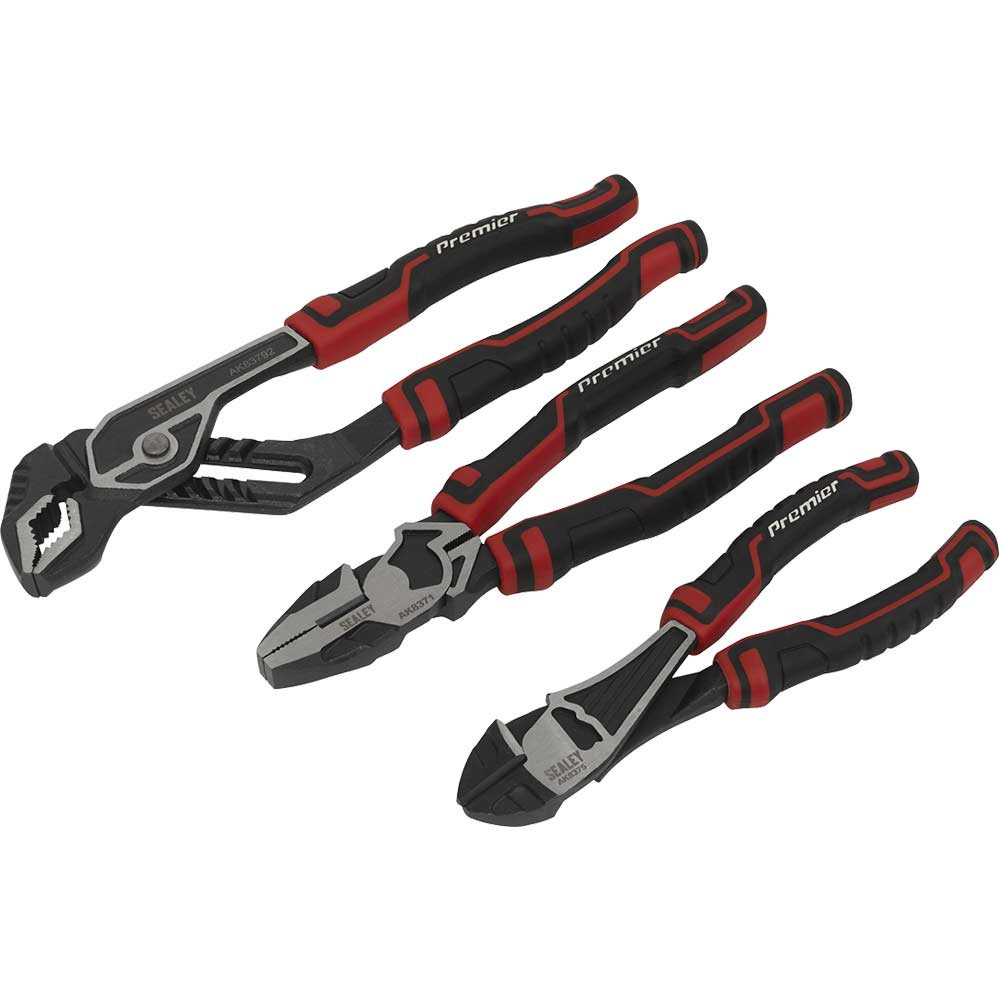 Sealey Black Piece High Leverage Pliers Set Size 3