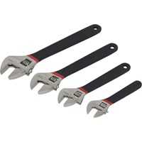 Sealey 4 Piece Adjustable Spanner Set Nickel Ferrous Finish Sealey 4 Piece Adjustable Spanner Set Nickel Ferrous Finish
