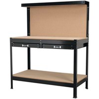 Sealey Metal Workbench with 2 Drawers and Pegboard Sealey Metal Workbench with 2 Drawers and Pegboard