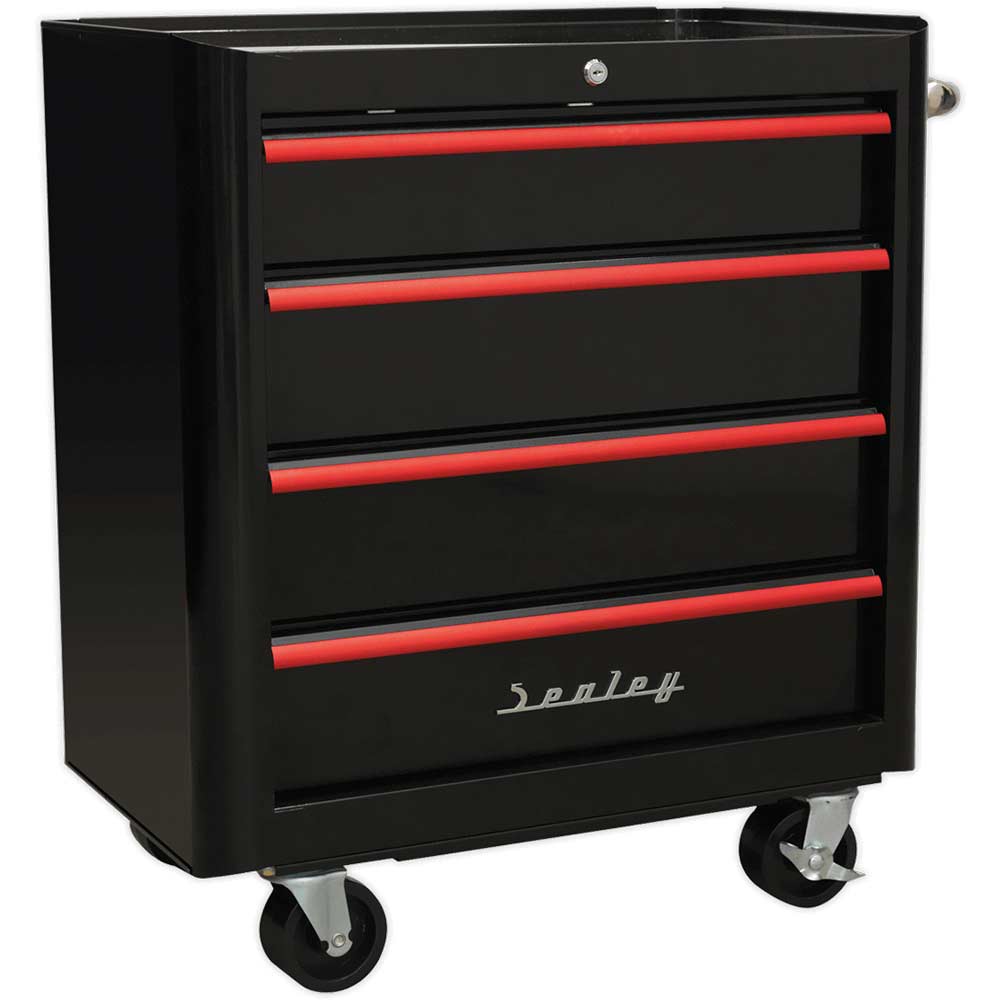 Sealey Black / Red Retro Style Drawer Roller Cabinet Size 4
