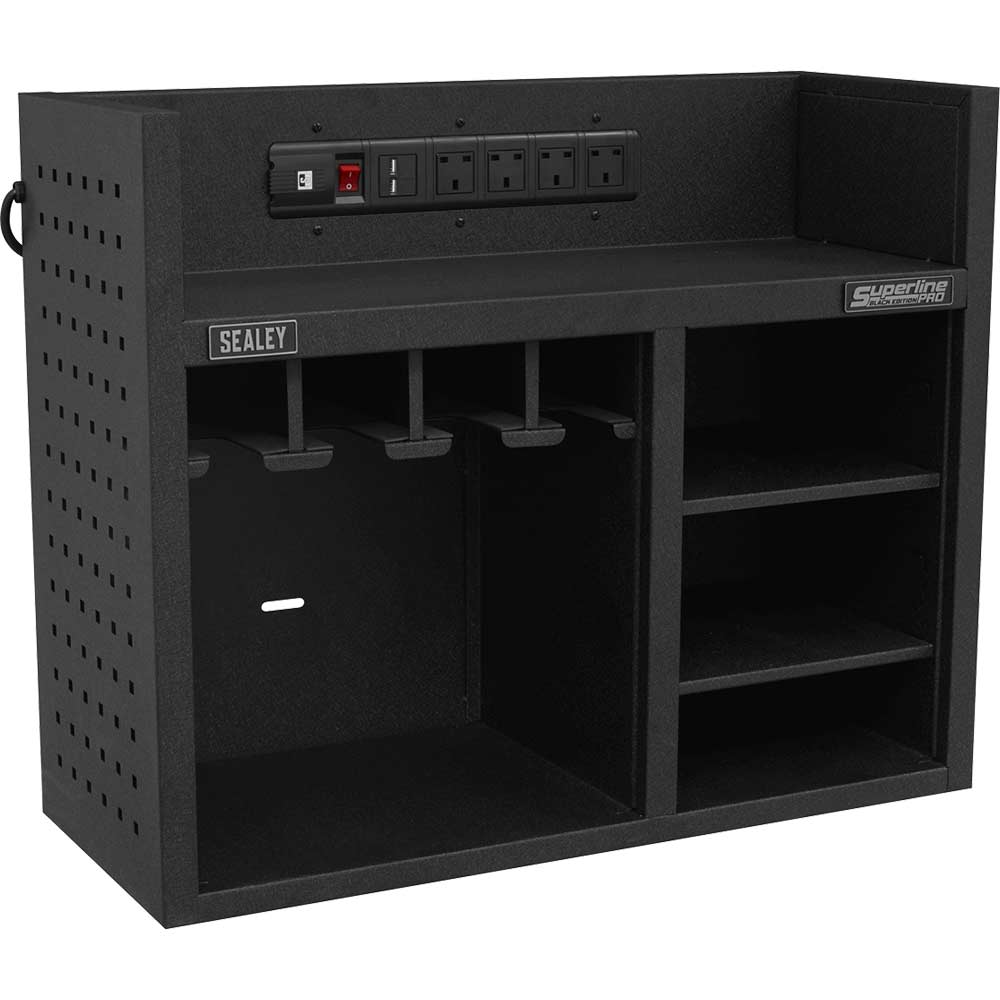 Sealey Black Superline Pro Power Tool Storage And Power Strip Unit Size 4