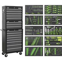 Sealey American Pro 16 Drawer Roller Cabinet, Mid and Top Tool Chests + 420 Piece Tool Kit Sealey American Pro 16 Drawer Roller Cabinet, Mid and Top Tool Chests + 420 Piece Tool Kit