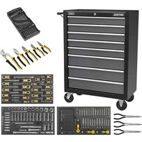 Sealey 136 Piece Hand Tool Kit in 8 Drawer Roller Cabinet Sealey 136 Piece Hand Tool Kit in 8 Drawer Roller Cabinet