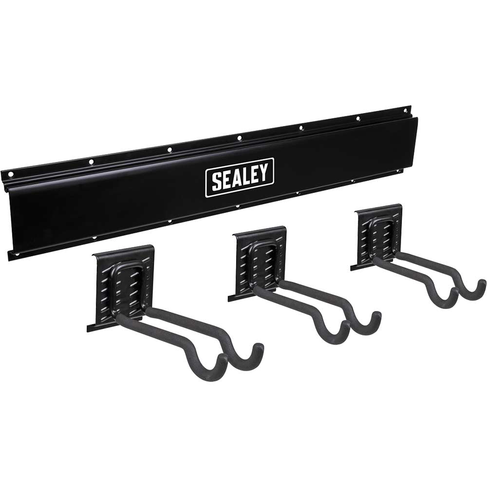 Sealey Aph Wall Mount Storage Rail And Sports Equipment Hooks Kit 1.58Kg