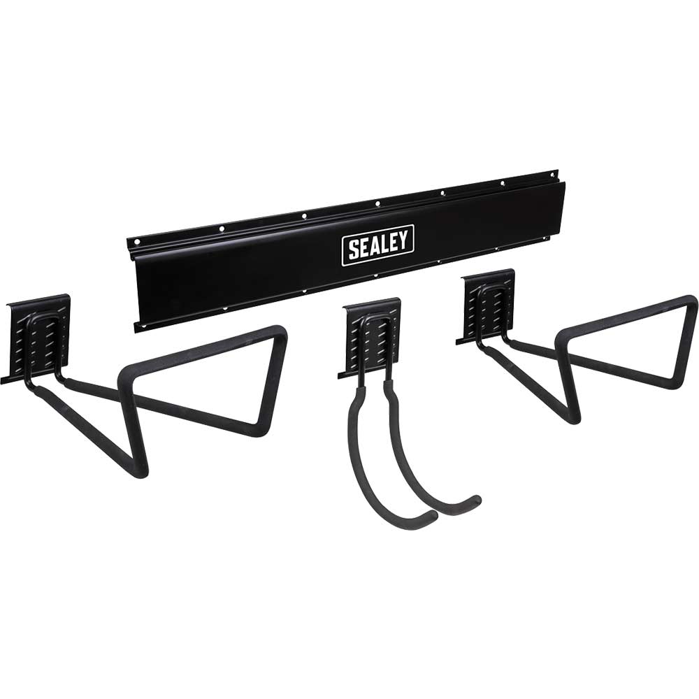 Sealey Aph Wall Mount Storage Rail With J Hook And Loop Hooks Kit Large