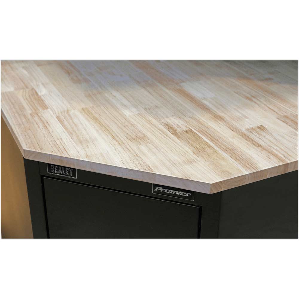 Sealey Oak Corner Worktop For Modular Corner Floor Cabinet 0.93M