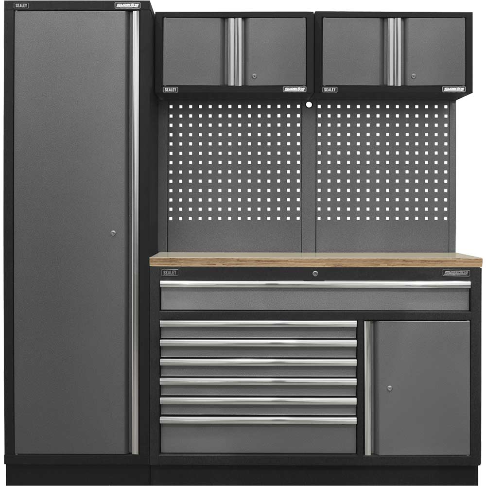 Sealey Superline Pro Mss Wood Worktop Storage System 1960Mm 460Mm 2000Mm Size 7