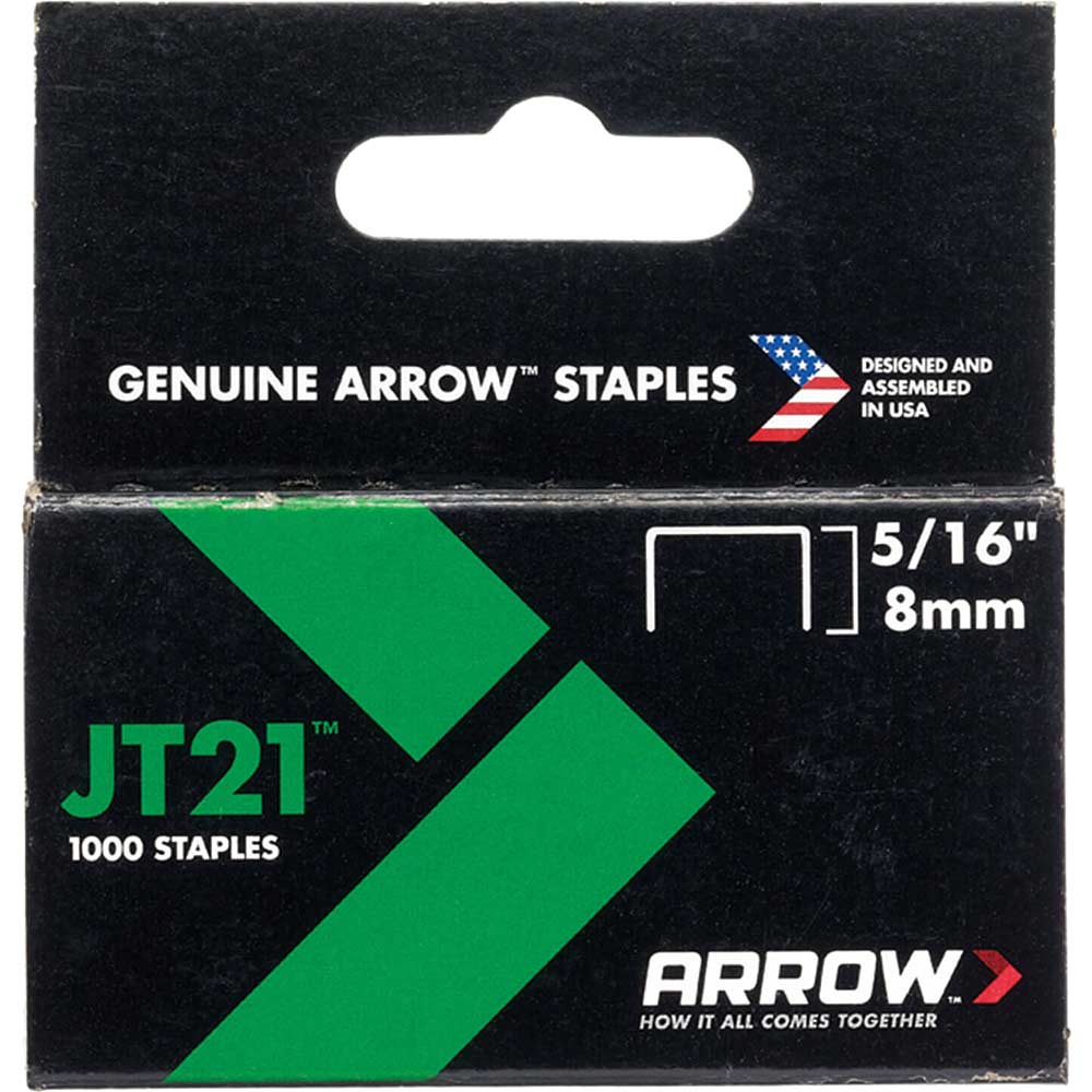 Arrow Light Staples For Jt21 / T27 Staple Guns 8Mm Pack Of 1000
