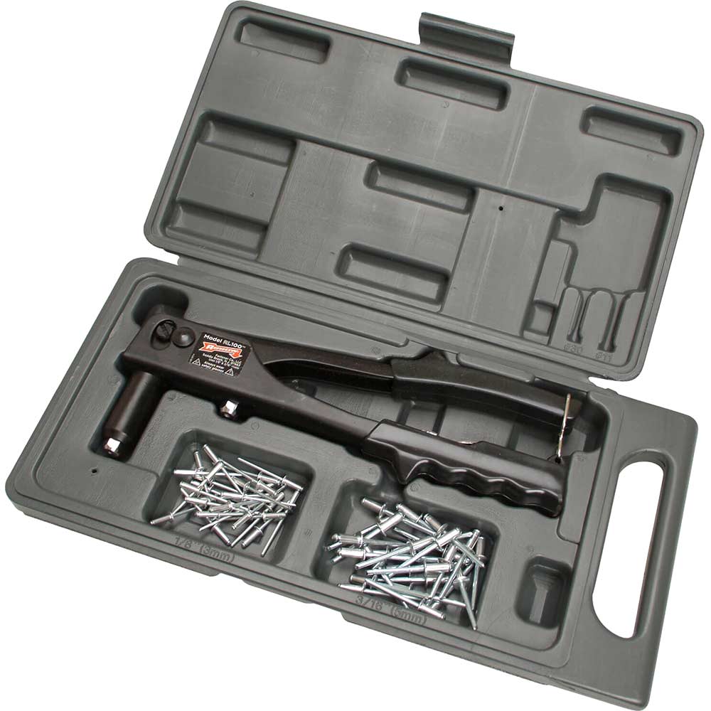 Arrow RL100K Riveter with Case and Assorted Rivets Set | Riveters