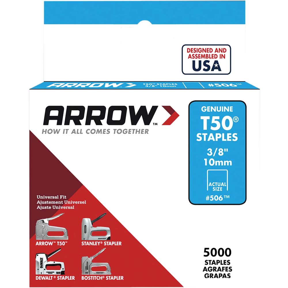 Arrow T50 Staples 10Mm Pack Of 5000 Size 0.050