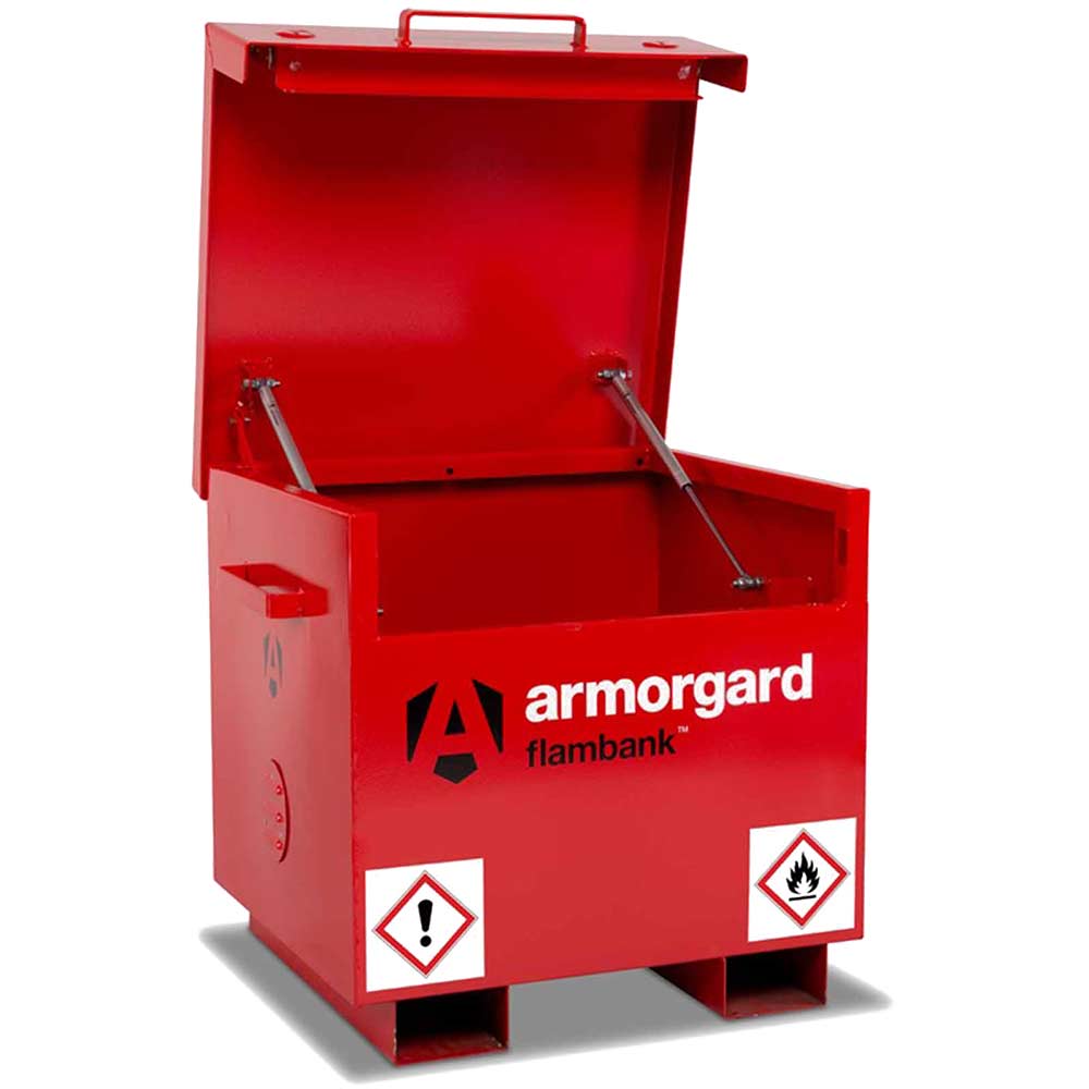 Armorgard Red Flambank Chemical And Flammables Secure Site Storage Box 765Mm 675Mm 670Mm Size 30