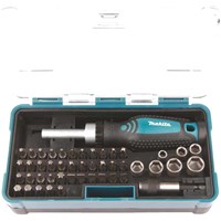 Makita 47 Piece 1/4" Drive Ratchet Screwdriver, Bit and Socket Set Makita 47 Piece 1/4" Drive Ratchet Screwdriver, Bit and Socket Set