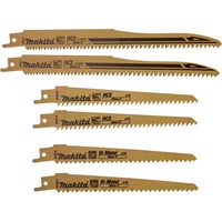 Makita 6 Piece Wood Cutting Reciprocating Sabre Saw Blade Set