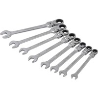 BlueSpot 8 Piece Flexible Ratchet Spanner Set Metric