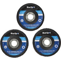 BlueSpot 3 Piece Flap Disc Set 115mm  BlueSpot 3 Piece Flap Disc Set 115mm