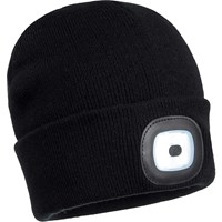 Beanie Hat With Rechargeable Twin LED Head Light