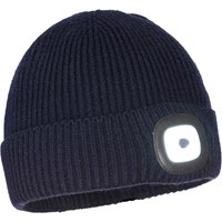 Portwest Workmans Rechargeable LED Headlight Beanie Hat