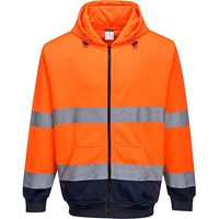 Portwest Hi Vis Contrast Zipped Hoodie Portwest Hi Vis Contrast Zipped Hoodie