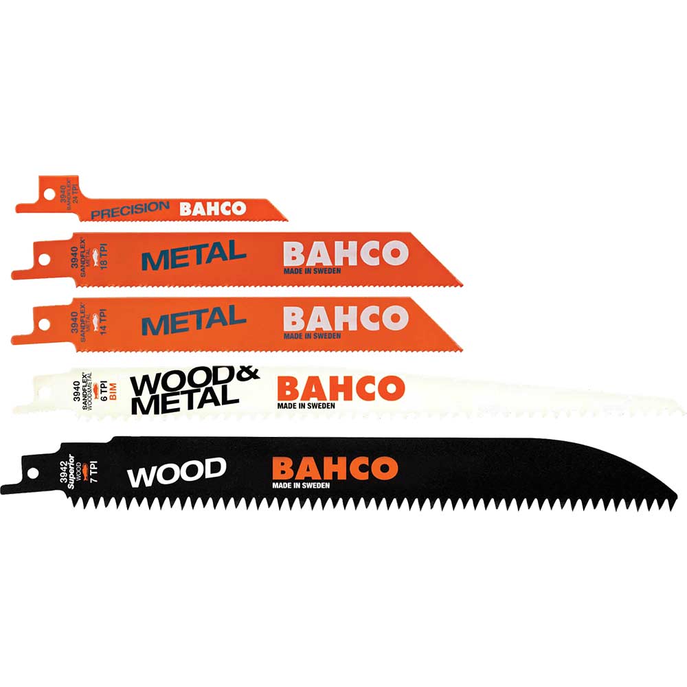 Bahco Piece Reciprocating Sabre Saw Blade Set Size 5