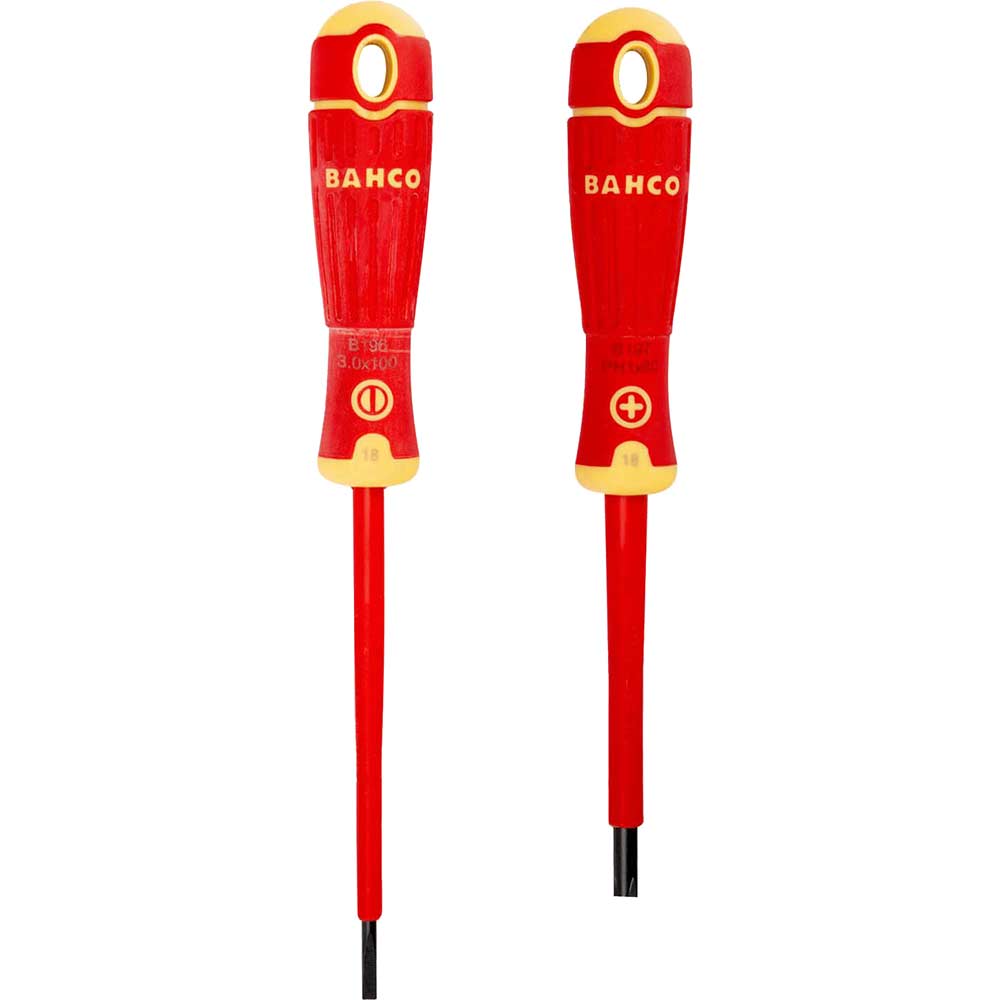 Bahco Bahcofit 2 Piece Insulated Slotted and Phillips Screwdriver Set