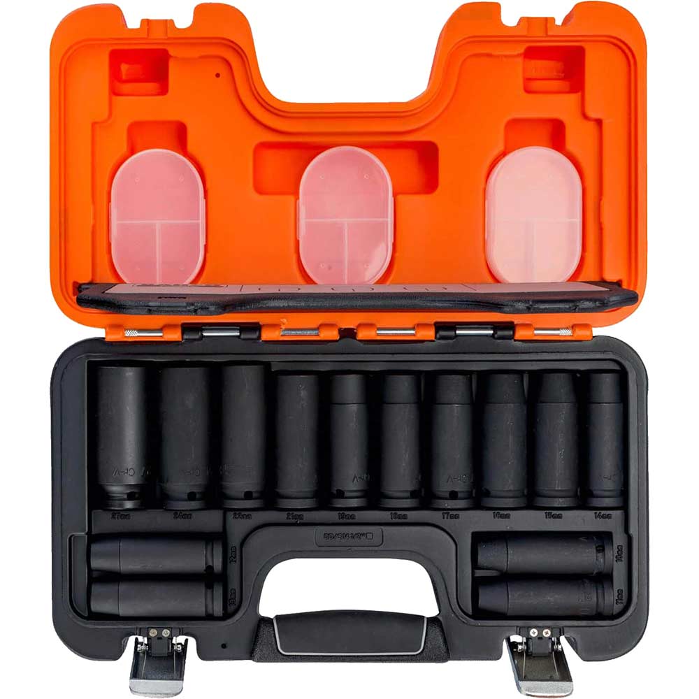 Bahco Black Dd/S14 Piece Deep Impact 1/2In Drive Socket Set Size 14
