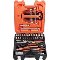 Bahco 81 Piece Combination Drive Hex Socket, Screwdriver Bit, Spanner and Pliers Set Metric Bahco 81 Piece Combination Drive Hex Socket, Screwdriver Bit, Spanner and Pliers Set Metric