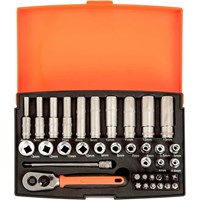 Bahco SL25L 37 Piece 1/4" Drive Deep Socket and Bit Set Bahco SL25L 37 Piece 1/4" Drive Deep Socket and Bit Set
