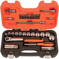 Bahco 34 Piece 3/8" Drive Socket and Screwdriver Bit Set Metric