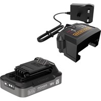 Black and Decker Genuine 18v Li-ion Battery and Charger Pack 2ah (New) Black and Decker Genuine 18v Li-ion Battery and Charger Pack 2ah (New)