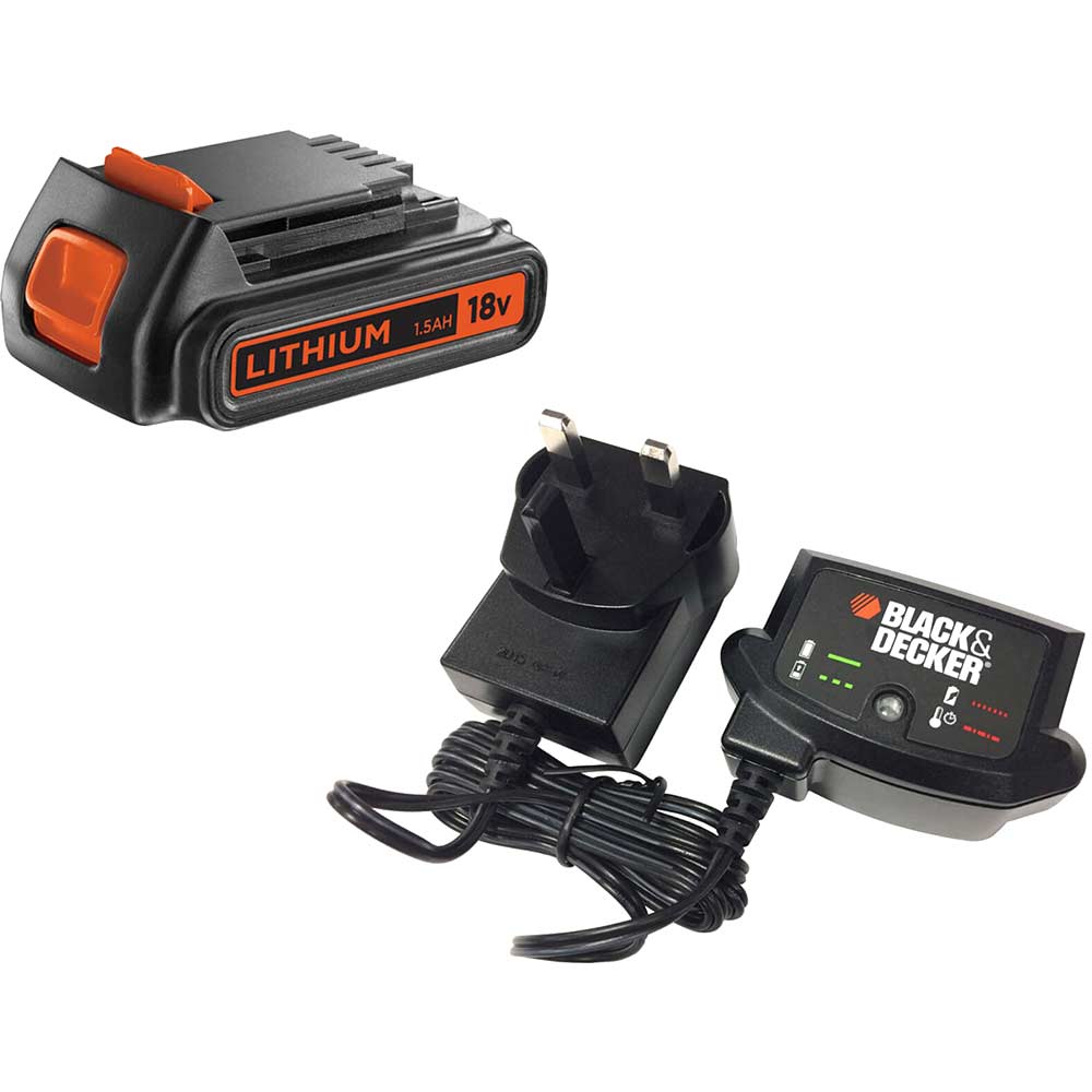 Black and Decker Genuine 18v Li-ion Battery and Charger Pack 1.5ah ...