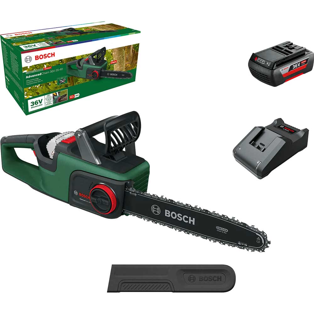 Bosch ADVANCEDCHAIN 36V-35 36v Cordless Chainsaw 350mm 1 x 2ah Li-ion Charger