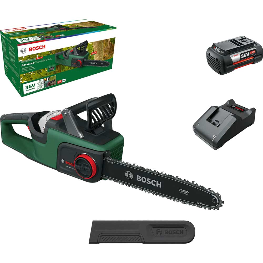 Bosch ADVANCEDCHAIN 36V-35 36v Cordless Chainsaw 350mm 1 x 4ah Li-ion Charger