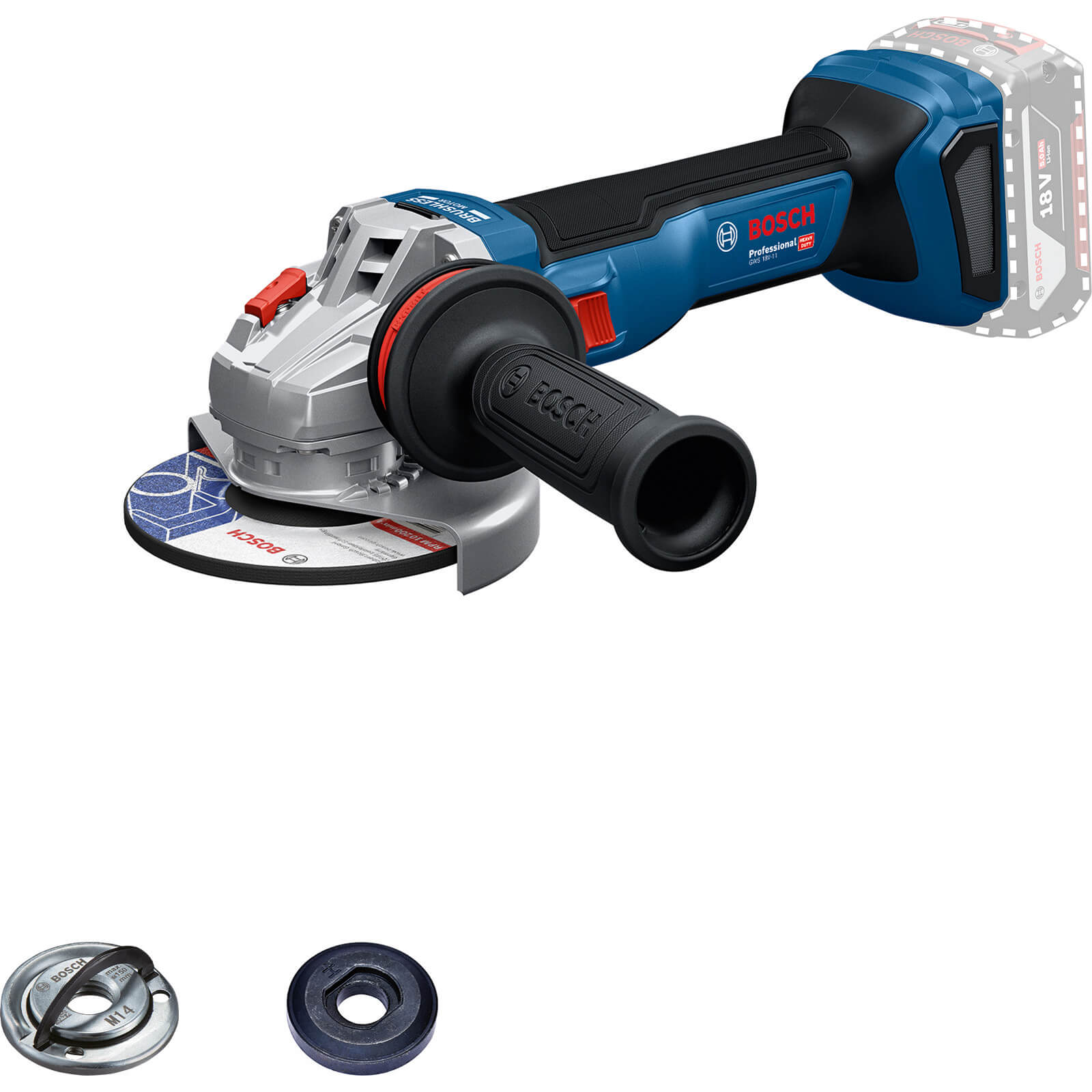Bosch Professional Light Bosch Gws 18V-11 18V Cordless Brushless Angle Grinder 125Mm Size 18