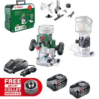 Bosch ADVANCEDTRIMROUTER 18V-8 P4A 18v Cordless Trim Router with Plunge Attachment