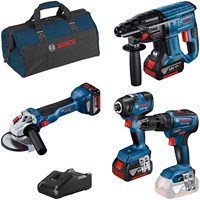 Bosch BAG+4 LS GSB 18v Cordless 4 Piece Brushless Power Tool Kit Bosch BAG+4 LS GSB 18v Cordless 4 Piece Brushless Power Tool Kit