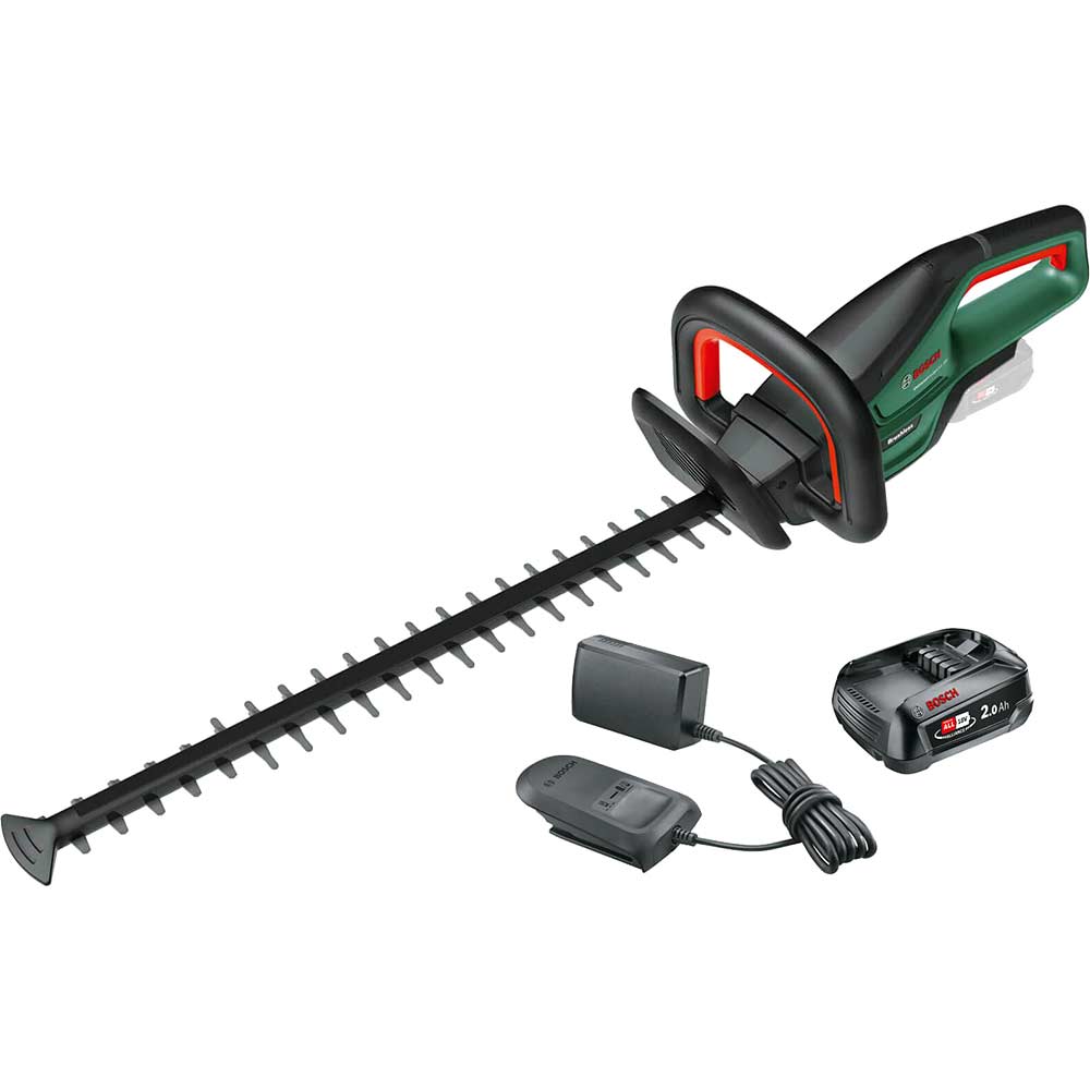 Bosch UNIVERSALHEDGECUT 18V-55 P4A 18v Cordless Hedge Trimmer 550mm 1 x 2ah Li-ion Battery Charger