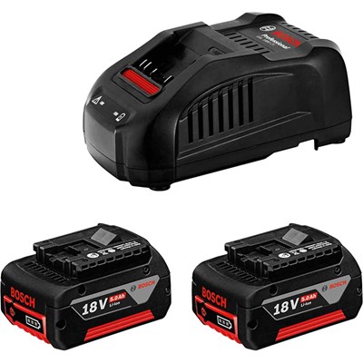 Bosch Genuine BLUE 18v Cordless Twin CoolPack Li-ion Batteries 5ah and Charger