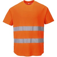 Portwest Cotton Comfort Mesh Insert Hi Vis T Shirt Portwest Cotton Comfort Mesh Insert Hi Vis T Shirt