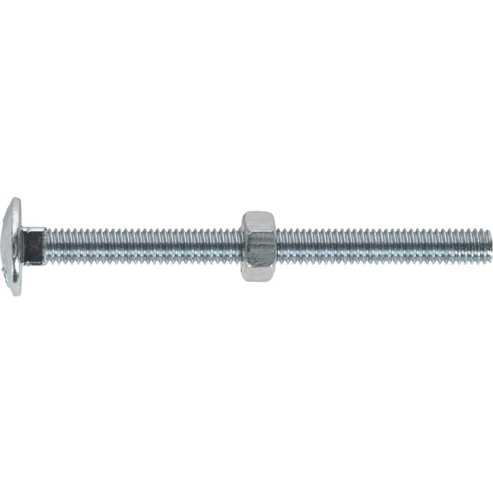 Sealey Din 603 Coach Bolts And Nuts Zinc Plated M6 75Mm Pack Of 100 1.85Kg
