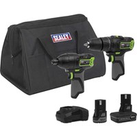 Sealey 10.8v Cordless Combi Drill and Impact Driver Kit Sealey 10.8v Cordless Combi Drill and Impact Driver Kit