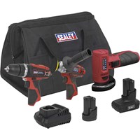 Sealey CP1200 12v Cordless 3 Piece Power Tool Kit Sealey CP1200 12v Cordless 3 Piece Power Tool Kit
